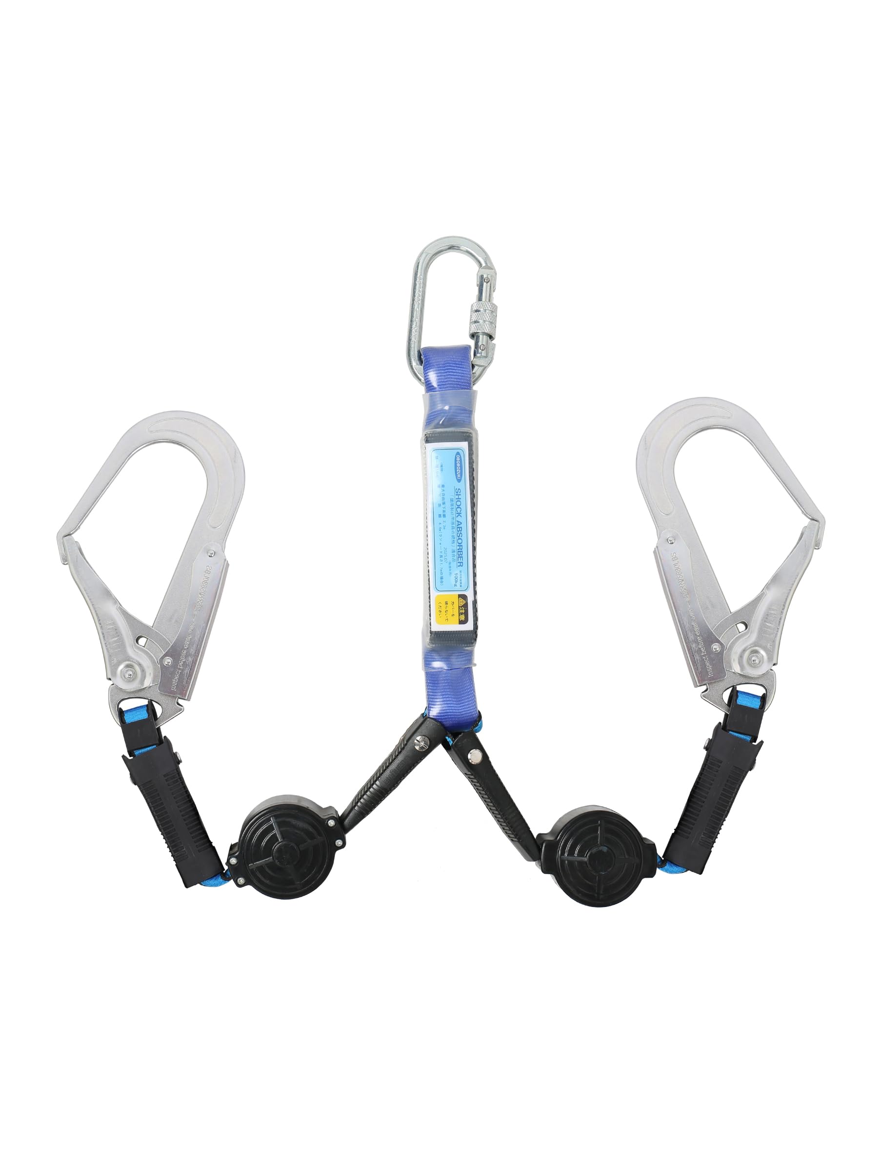 OBOROZUKI 2 Lanyards, Retractable Type, New Standard Safety Belt, Double Lanyard for Full Harnesses, Winding Type Without Locking Mechanism, Fall Prevention Device