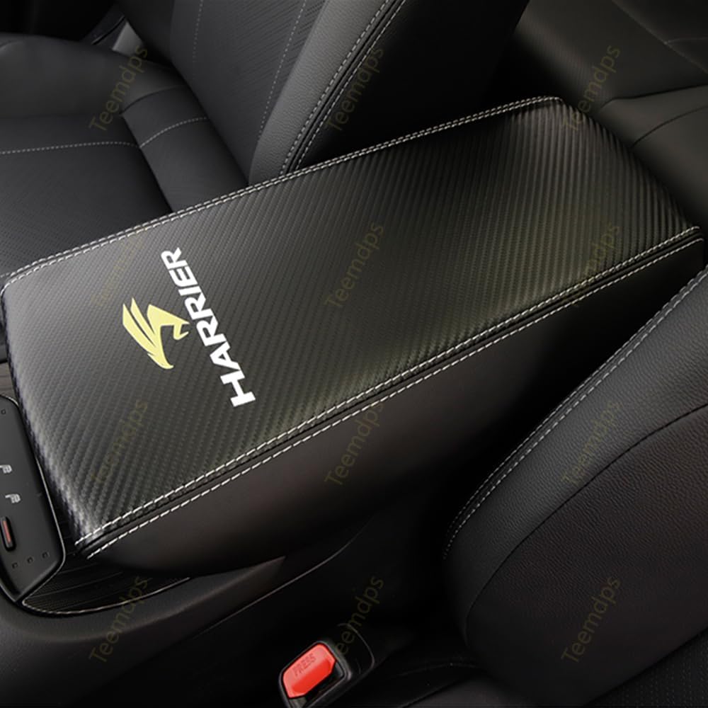 HARRIER Car Armrest Box Pad Car Elbow Rest Special Armrest Cover Leather Car Armrest Pad Compatible with All Series Center Console Box Cover Car Interior Armrest Box Accessories Scratch Stain ハリアー (HARRIER) Carbon Tone