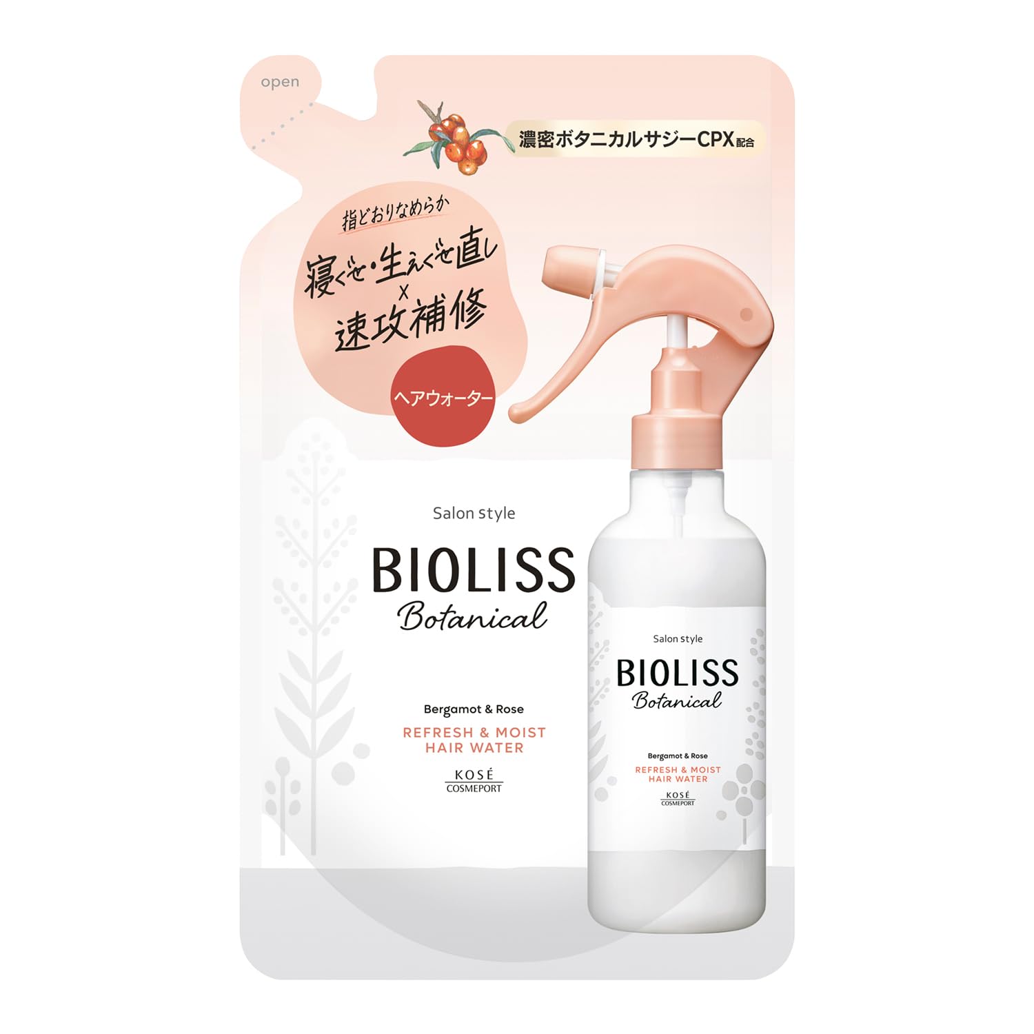 SALON STYLE(サロンスタイル) コーセーコスメポート KOSE ビオリス ボタニカル リフレッシュ & モイスト ヘアウォーター トリートメント 230ｍL つめかえ 230ミリリットル つめかえ