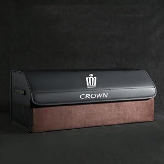 クラウン トランク収納ボックス ラゲッジ収納ソフト 220系 210系 200系 180系 クロスオーバー クラウンスポーツ パーティション収納設計 木板挟み 丈夫で長持ちする 車用 スエード素材 （コーヒー、ラージ）