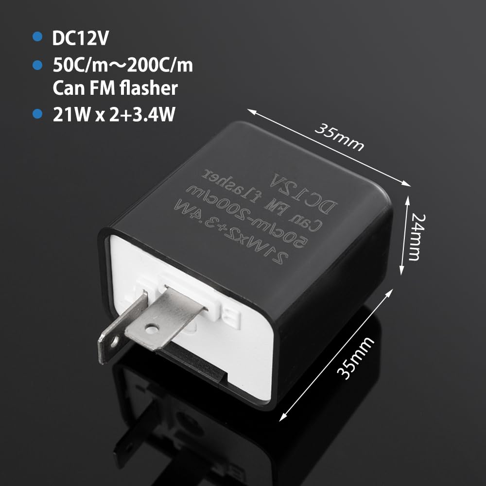 Велосипедное реле сигнала поворота 12v 2-контактное IC-реле светодиодного преобразования IC-реле сигнала поворота с высокой степенью защиты от перегрева Регулировка скорости мигания жгута проводов общего назначения, фото 4