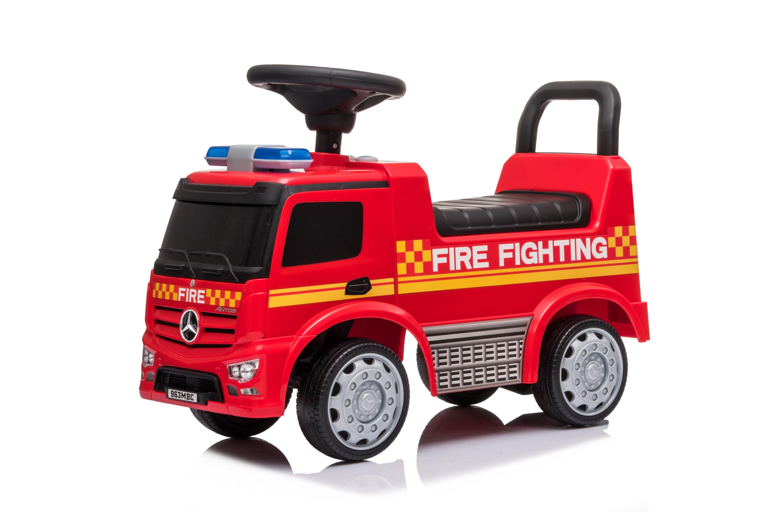 Aiju Toys Benz Fire Truck Kids Ride On Toy Indoor Trolley Sound Function for Kids