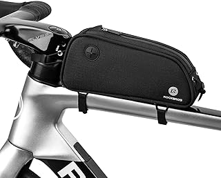 ROCKBROS(ロックブロス)トップチューブバッグ 自転車 ロードバイク バッグ 簡単装着 スリム フレームバッグ 収納バッグ 軽量 小物入れ 膝に当たらないデザイン サイクリング
