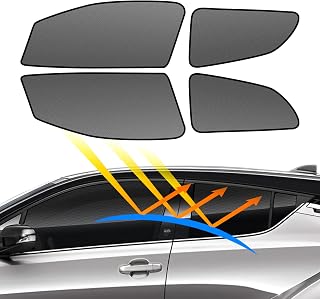 BLUESEATEC トヨタ C-HR マグネット式 メッシュカーテン 着脱簡単 サンシェード 10系 50系 H28.12-現行 車種専用設計 虫除け 折り畳み式 日除け 収納袋付きフ ロントサイド用 2列目サイド用 4枚