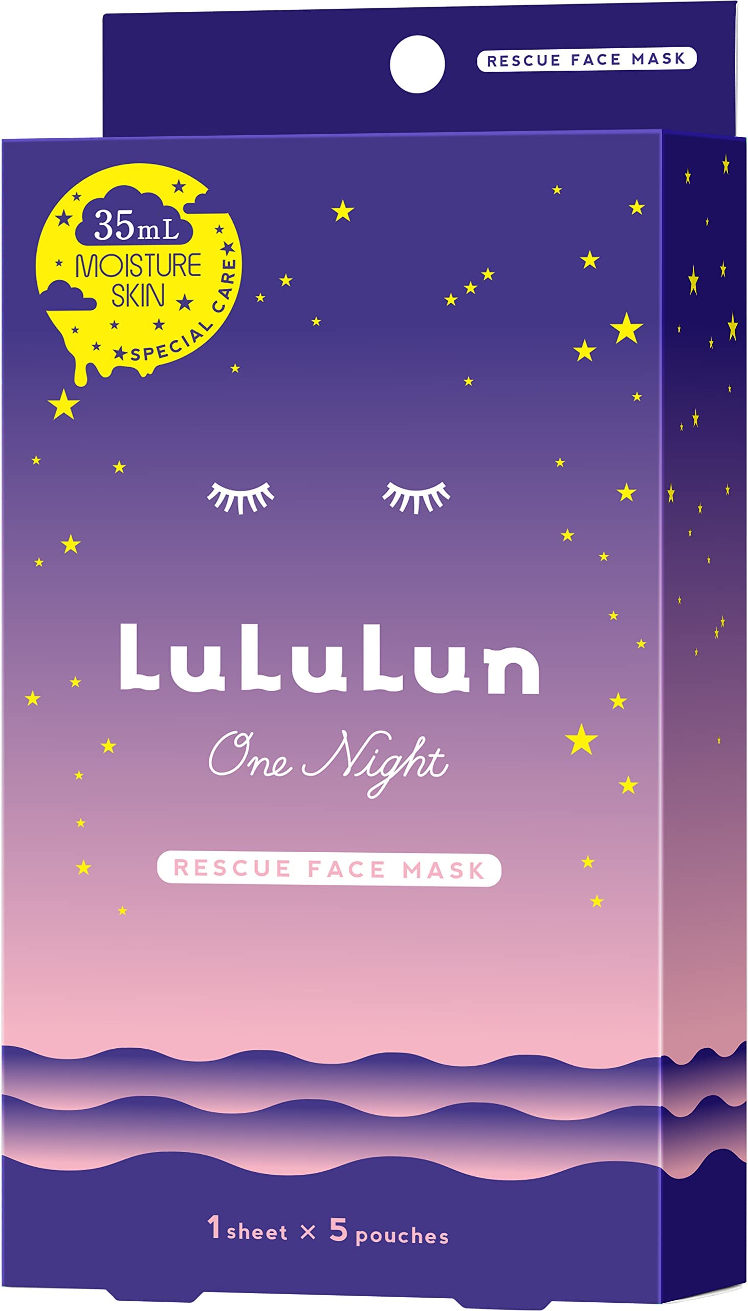 Face Mask Lululun One Night Rescue Moisturizing One Night C 3K 35mL×5 Pack