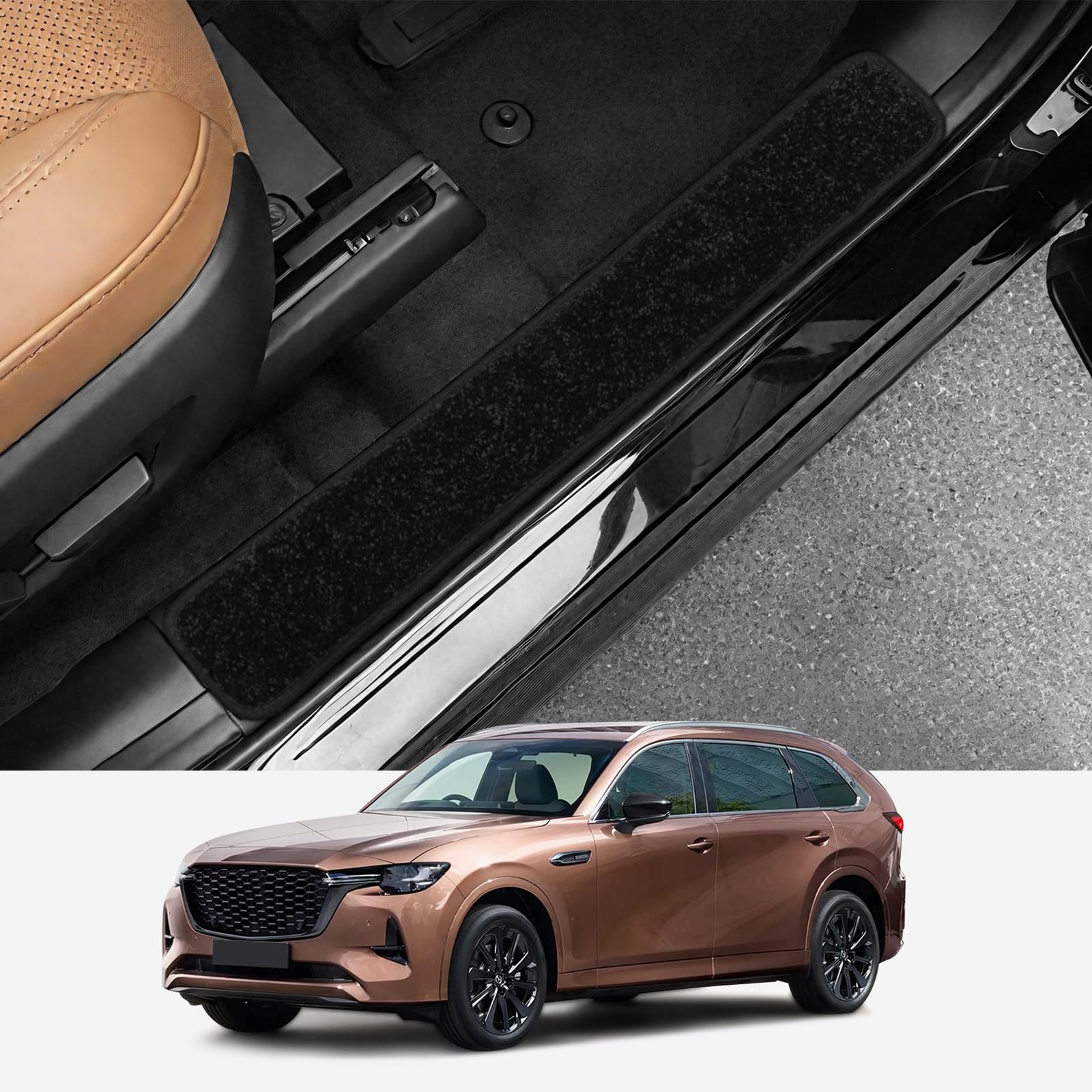 マツダ 新型 CX-80 CX80 KL系 2024年10月〜現行 専用 サイドステップマット フロアマット CX80 KL系 専用 ステップマット