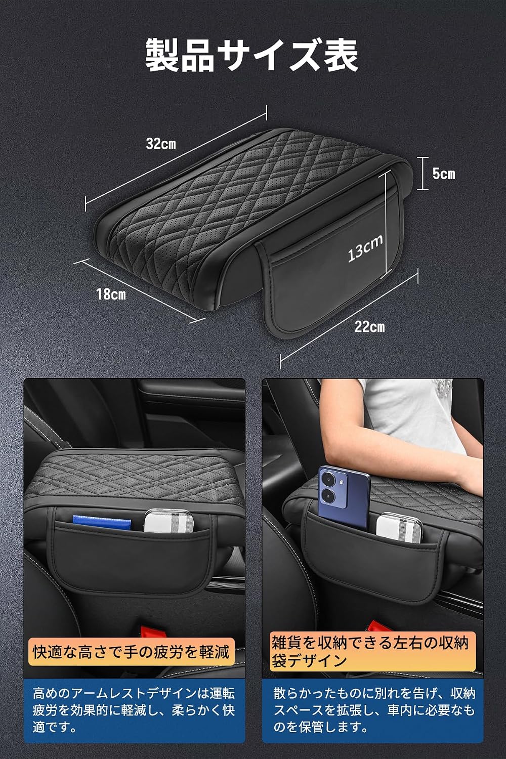 Подходит для новой системы Honda Bezel RV Крышка подлокотника nappa подушка подлокотника VEZEL RV3 RV4 RV5 RV6, тип 2021/4-Текущая версия, Защитная крышка подлокотника, подлокотник для локтей, эксклюзивный дизайн, простая установка, защита от грязи, автомобильные принадлежности (1, черный, подходит для новой серии Honda Bezel RV), фото 5