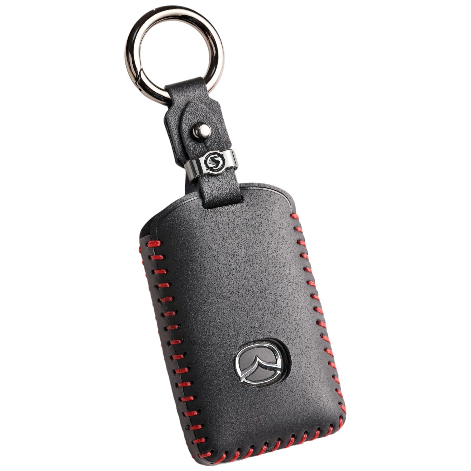 Compatible New Model Mazda CX-80 CX8 CX5 CX30 MX30 CX60 CX-30 CX-8 Roadster Genuine Leather Key Case Leather Key Cover Mazda 3 Mazda 6 Smart Key Case Accessories Leather Genuine Leather / Black 3 Button