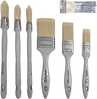 ROLLING DOG 多用途刷毛 6本セット ペイント刷毛 ペンキブラシ ペンキ ハケ 掃除 家具の塗装 水彩画 デザイン画 落書き用筆 掃除 塗装修理に最適 水性 油性塗料兼用 絵画ブラシ