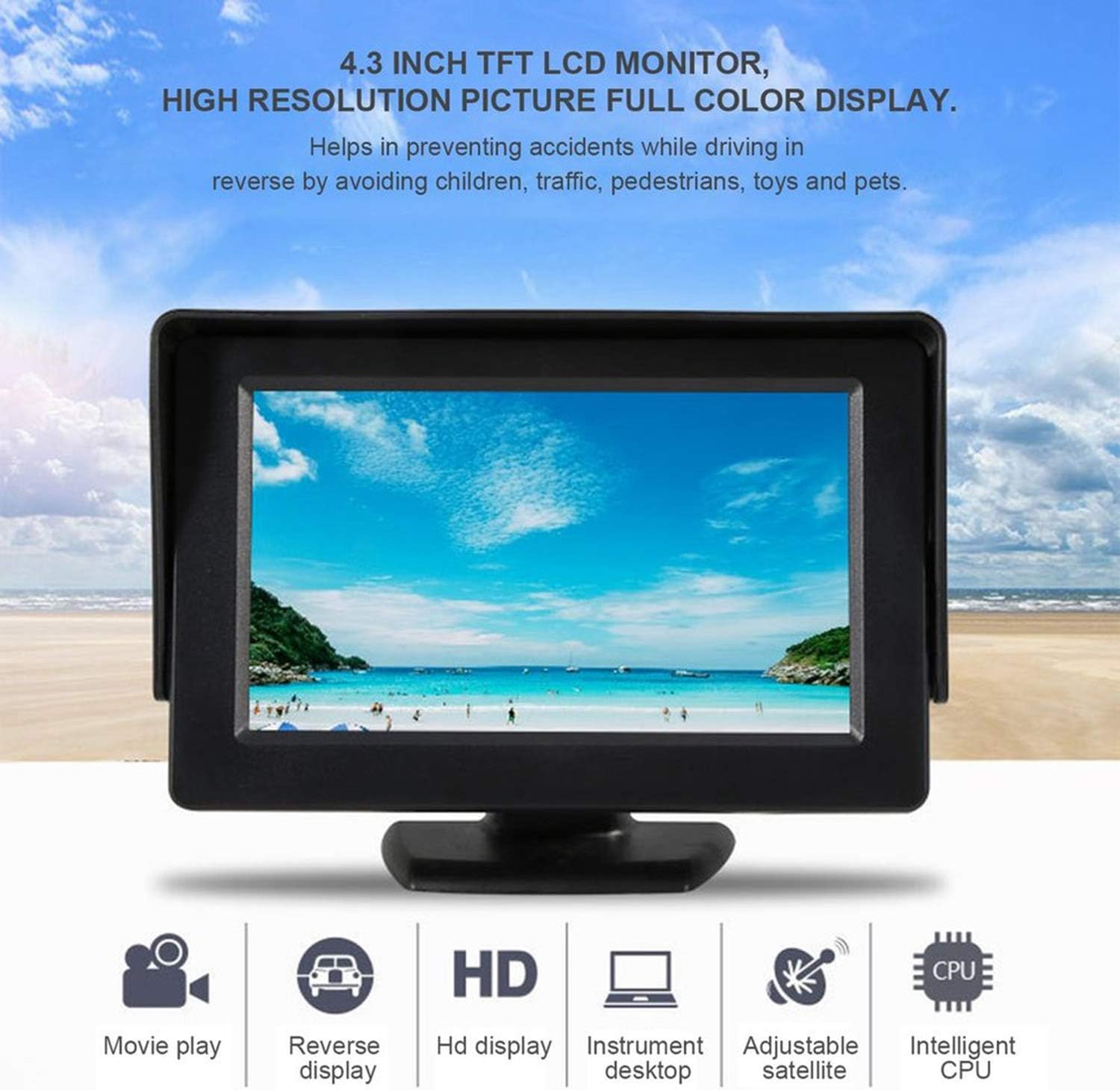 Дополнительный 4,3-дюймовый ЖК-монитор в системе dash monitor 2. система ввода изображения с парковочным монитором заднего хода 12 В/ 24 В универсальное руководство пользователя на японском языке, фото 5